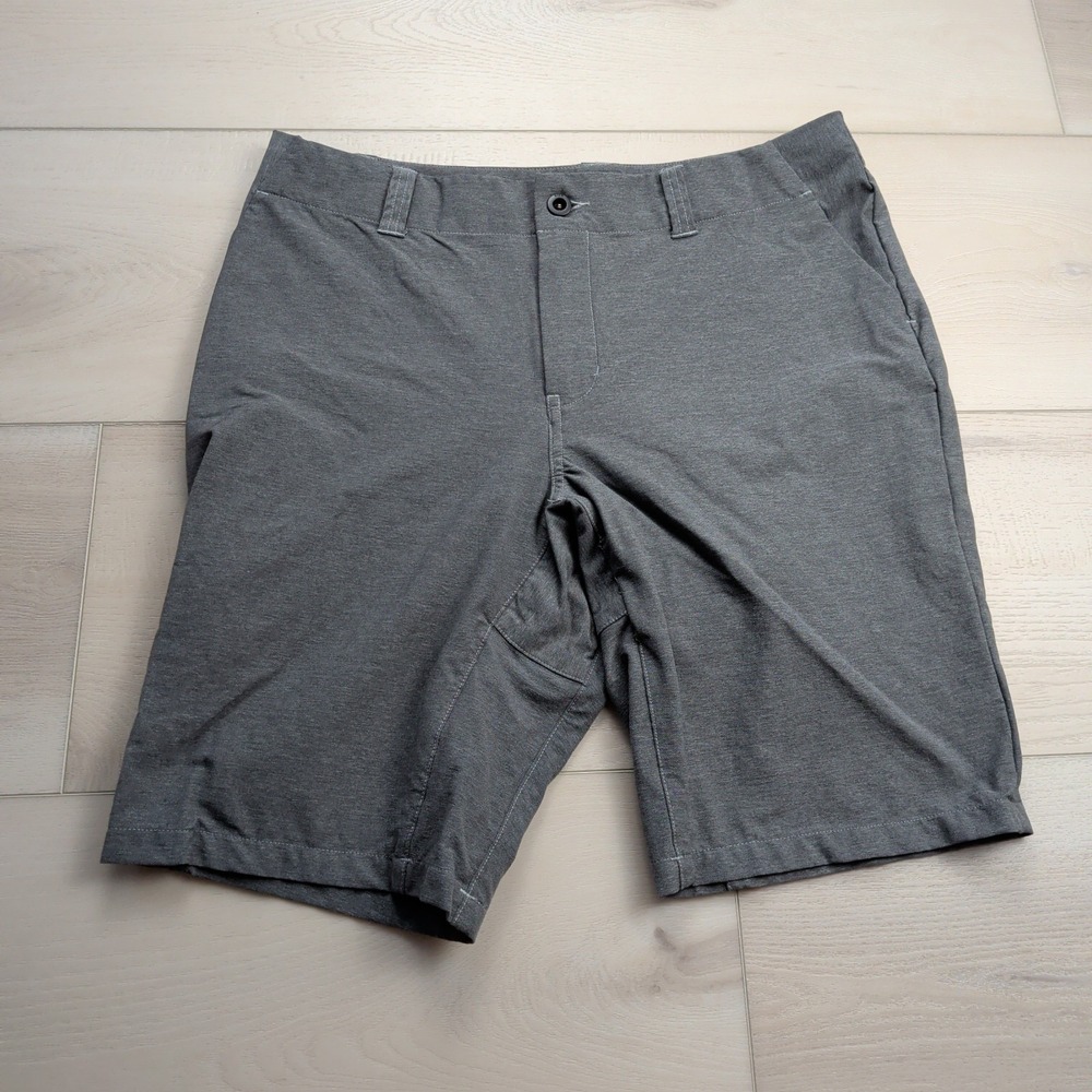 Giro Shorts Mens 34 Cycling Mountain Bike Gray 10" Nylon Stretch Zip Pocket